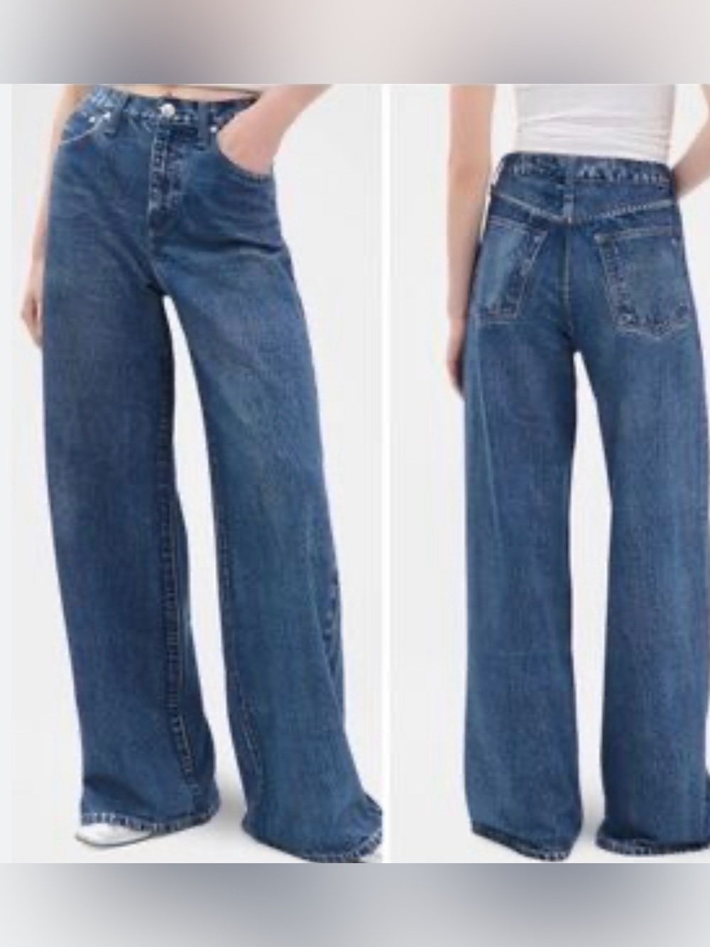 rag & bone "Logan Low-Rise Wide Leg" Jeans Size 26